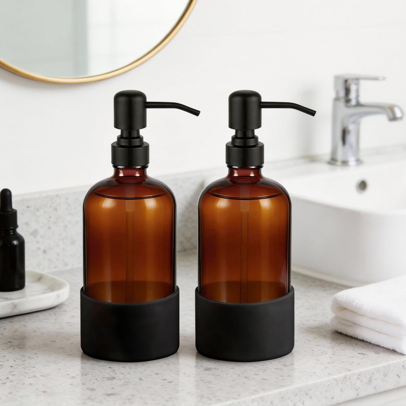 Homepicker 16 oz Hand and Dish Soap Dispenser Set for