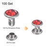 sourcing map 100pcs Crystal Rivets 6mm Rhinestone Rivets Rapid Stud