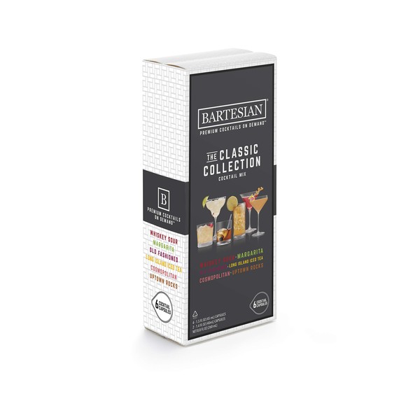 bartesian The Classic Collection cocktail Mixer capsules, Variety Pack of 6 , for bartesian Premium cocktail Maker (55350)
