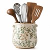 Ceramic Utensil Holder, Vintage Utensil Holder with Non-Slip Base