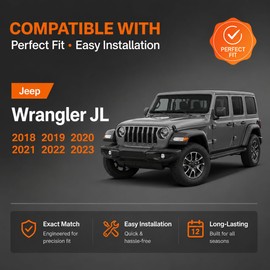 Silicone Wiper Blades for Jeep Wrangler JL - Front & Rear - 3 Pack