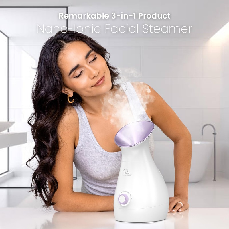 NanoSteamer Large 3-in-1 Nano Ionic Facial Steamer with Precise Temp