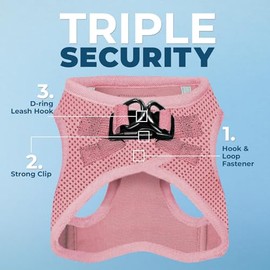 Best Pet Supplies - Arnés de Malla para Perros pequeños y medianos Voyager Step-in Air para Todo Tipo de Clima, Color Rosa (Ribete a Juego), M