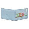 Yoshi Owl Applique Leather Oyster Card/Travel Pass Holder (Blue)