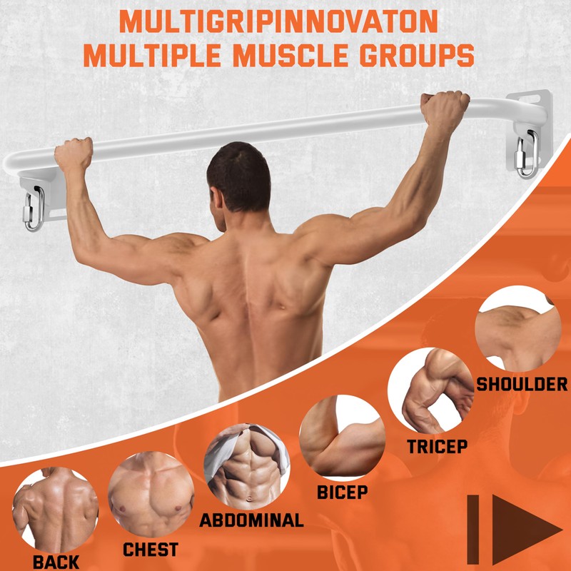 Pull Up Bar Wall Mounted, Heavy Duty 600lbs Capacity Chin