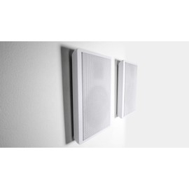 Universal Pair Rockville RockSlim White Front+Rear Surround Sound Shallow On-Wall Speakers