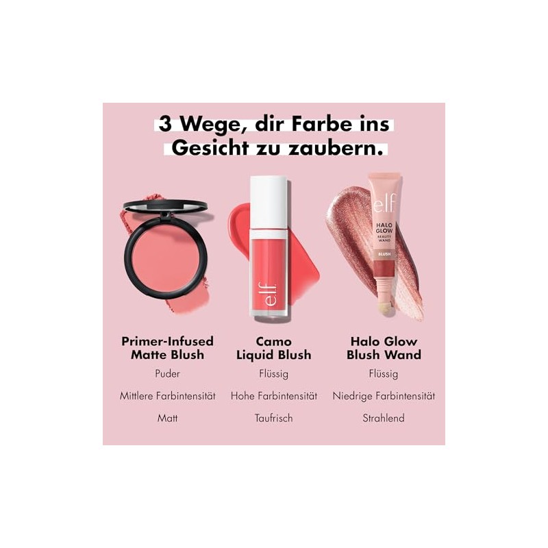 e.l.f. Primer-Infused Blush, Long-Lasting & Budge-Proof Make-up, Light Feel &