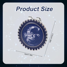 lasuroa Stylish Constellation-Themed Golf Ball Marker & Magnetic Hat Clip Set, Durable Iron Ball Marker with Hat Clip Blue Golf Accessories for Men Hats Gloves(Scorpio)