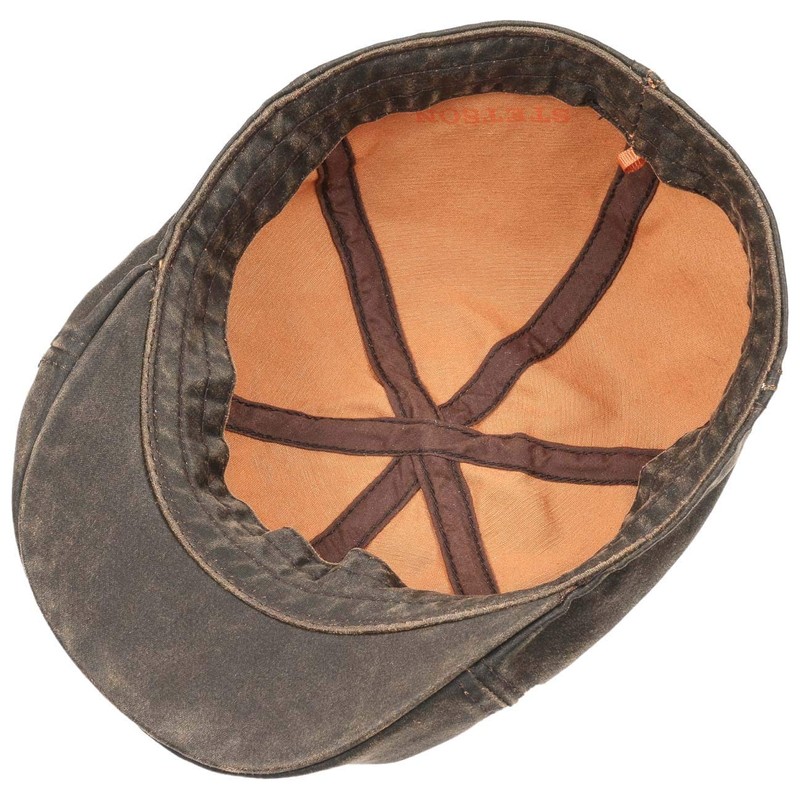 Stetson Level Distressed Cotton Duckbill Flat Cap Medium Brown