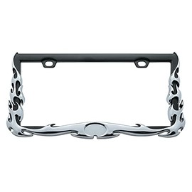 Chrome "Flame" Accented License Plate Frame