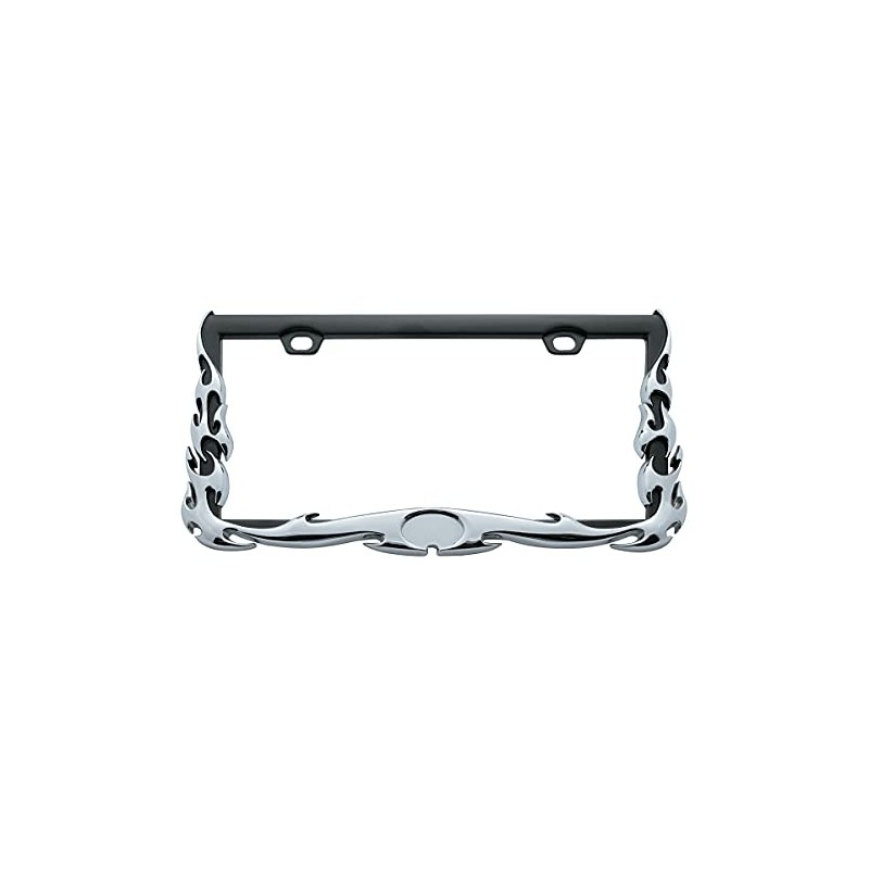Chrome "Flame" Accented License Plate Frame