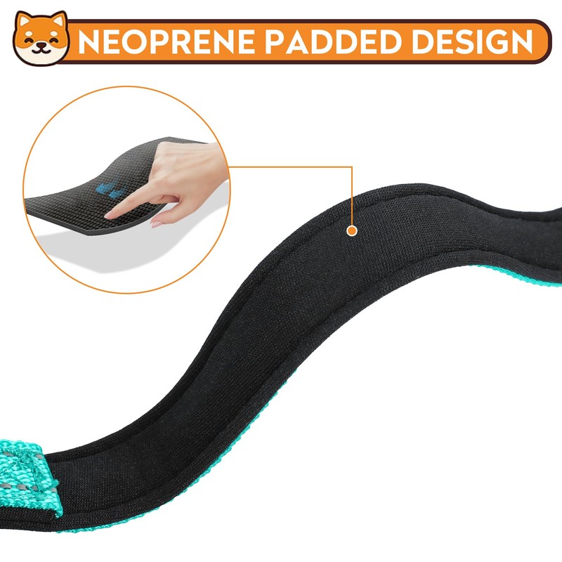 PWOD Reflective Dog Collar, Adjustable Soft Neoprene Padded Nylon Pet