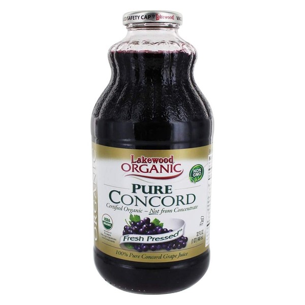 Lakewood Organic Pure Concord Grape Juice, 32 Ounce - 12 per case.