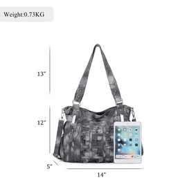 Angel Barcelo Womens Fashion Handbags Purse Shoulder Bags Tote Bags Ladies Girls Designer Satchel Bags (Dark Grey)