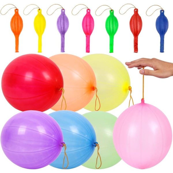 30 Punch Balloons, Neon Balloons, 12 Colours Randomly, Perfect for