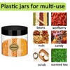 Alledomain Clear Plastic Jars with 3 Mini Spatulas and Labels,