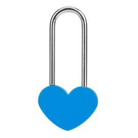 VeYocilk Love Lock Heart Padlock,Blue Single Heart Wish Lock for Lovers Wedding,Valentines,Anniversary,Travel(No Key)…