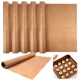 Pack of 6 Permanent Baking Foil Loaf Tin 40 x 60 cm Baking Paper Reusable Baking Paper Permanent Baking Foil for Oven, Baking Foil for Grilling and Baking, Can Be Cut to Size, Dishwasher Safe