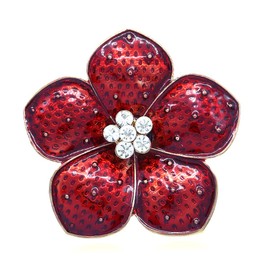 SoulBreezeCollection Valentine's Mother's Day Red Flower Heart Pin Brooch Love Gift Charm for Mom Ladies