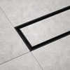 Bernkot Linear Shower Drain 42", Matte Black Floor Drain with