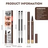 2 Pack 4-Tip Microblading Eyebrow Pen with 2 Brow Brushes,