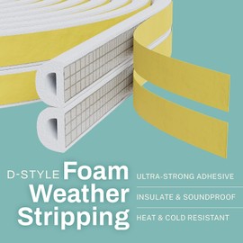 Jabukosu Weather Stripping Door Seal Strip - Door Weather Stripping Door Seal Strip D Type for Doors and Windows, Exterior Door Weather Stripping Soundproofing (66Ft, Grey)