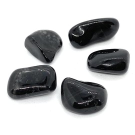 Black Onyx Small Crystal Tumbled Stones - 5 Pc