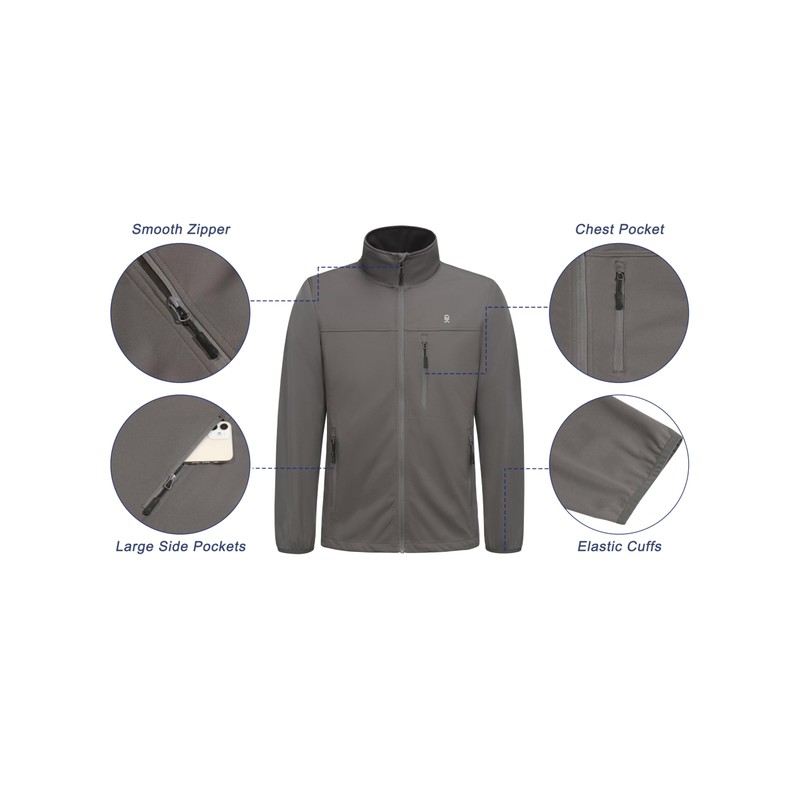 Little Donkey Andy Men's Lightweight Softshell Jacket Windbreaker for Running