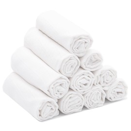 ZOLLNER Set of 10 Face Cloths 100% Cotton 35 x 50 cm White