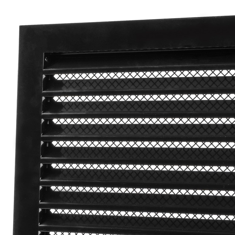 12" x 12" Inch Square Black Galvanized Steel Ventilation Grille
