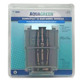 PF WaterWorks AQUAGREEN Rain Water Collection Downspout to Rain Barrel Diverter Only (Rain Barrel not Included) - Fits 2" x 3" and 3" x 4" Downspouts - Brown
