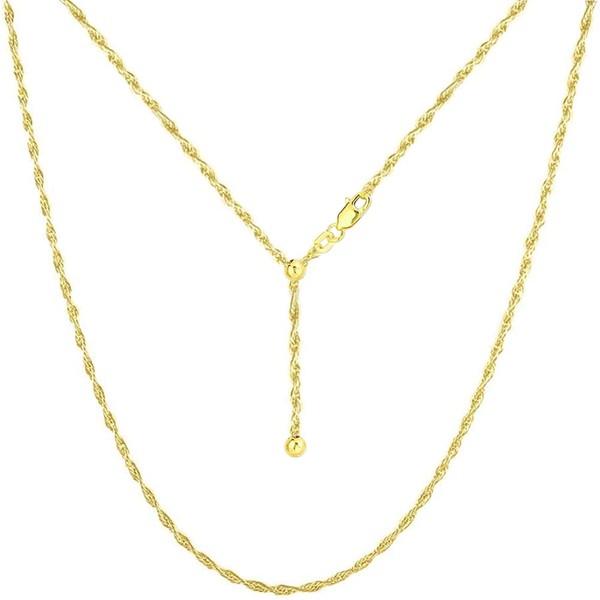 Savlano 925 Sterling Silver Solid 1.4MM Rope Adjustable Bolo 14-24