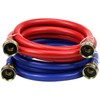 2 PACK Rubber 6FT Washing Machine Hoses Burst Proof Red
