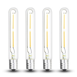Bonlux LED T6.5 Tubular Filament Bulb, 2W T6.5 LED Appliance Light Bulb E17 Intermediate Base, 20W Incandescent Equivalent for Exit Sign Light, Refrigerator, Freezer, Warm White 2700K (4-Pack)