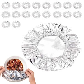 20 fundas de aluminio para alimentos – cubierta aislante para platos de cocina, retención de calor, reutilizables y elásticas, se adapta a platos, cue