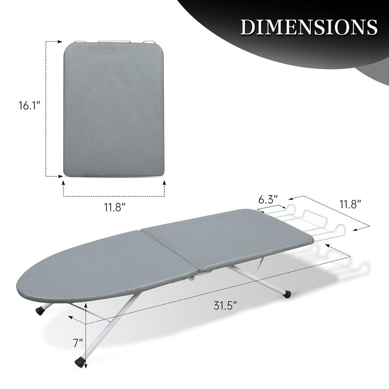 2023 Reinforced Tabletop Ironing Board,Portable Iron Board with Iron Rest,