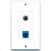 RiteAV 1 Port RCA Blue 1 Port Cat6 Ethernet Blue