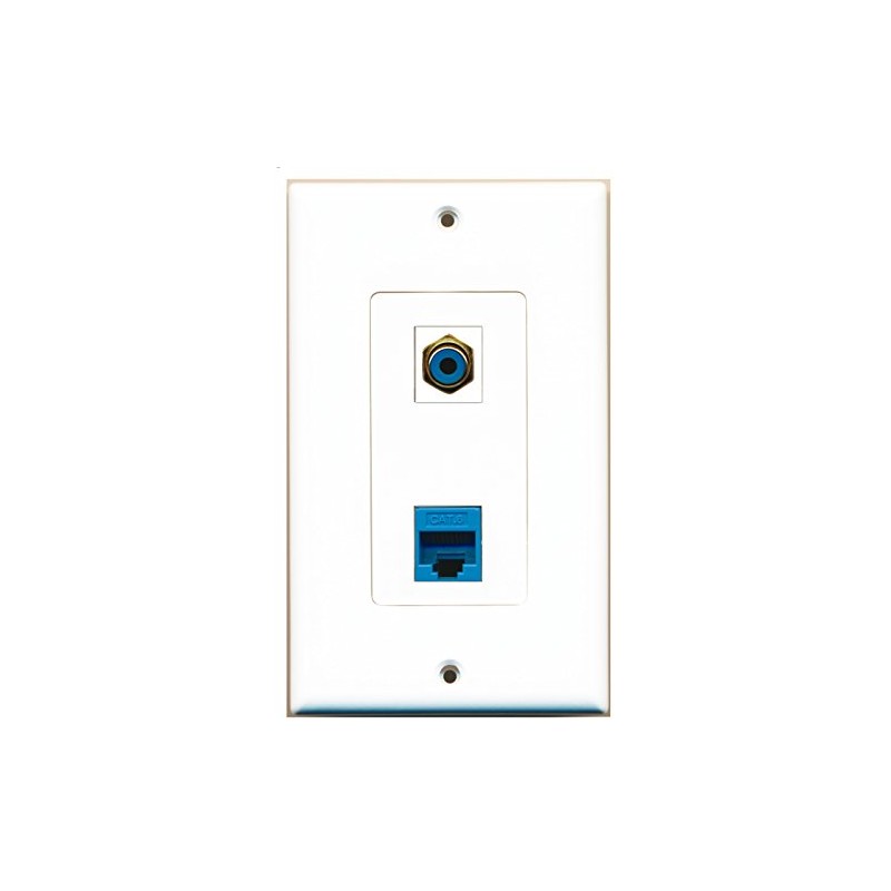 RiteAV 1 Port RCA Blue 1 Port Cat6 Ethernet Blue