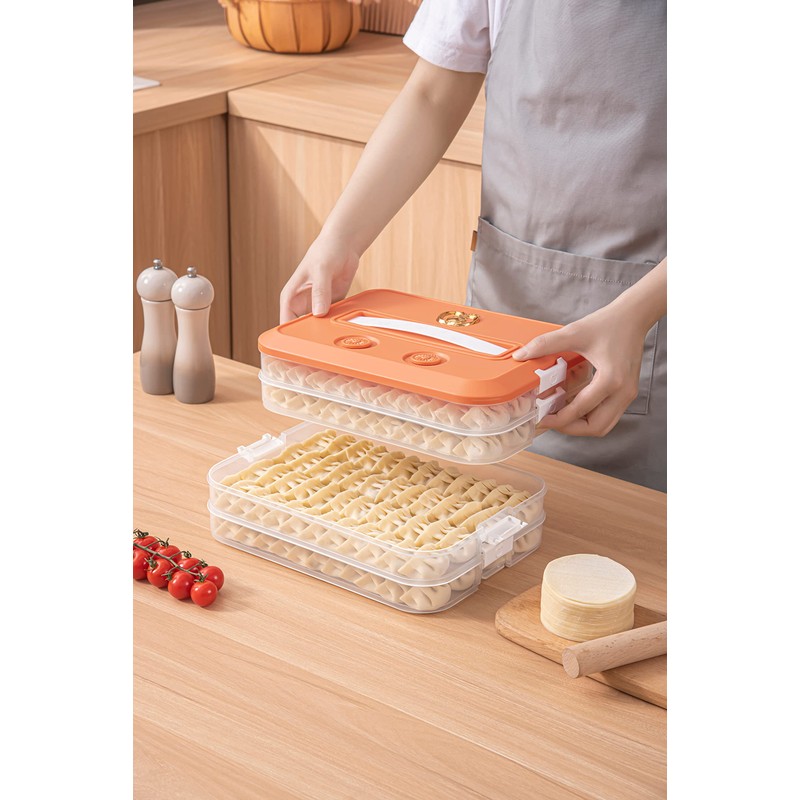 LOEZ 4-Layer Food Storage Container, Stackable Snack Container with Lid,