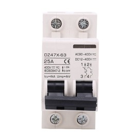 AC DC Circuit Breaker 2P 25A 400V DIN Rail Mount for PV Solar Systems DZ47X 63