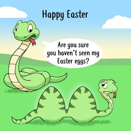 Twizler Funny Easter Card with Snakes – Funny Easter Day Card – Humorous Easter Card – Funny Easter Card Son - Funny Easter Card Daughter -Easter Gifts