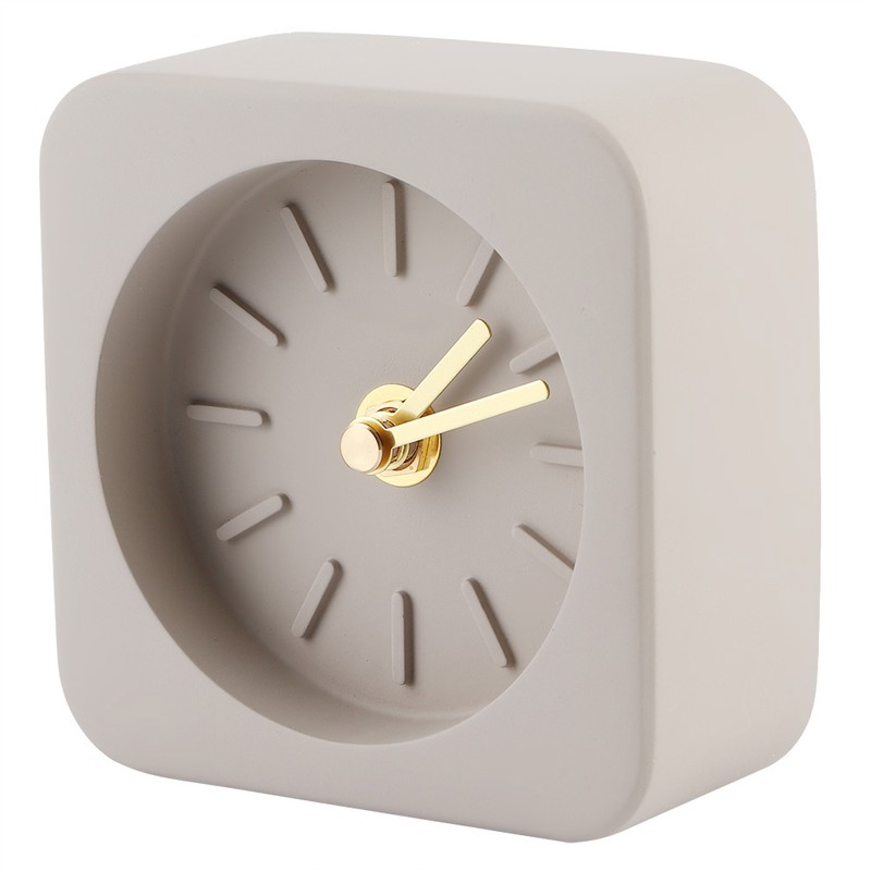 GEEKCOOK Simple Square Cement Desk Clock for Office Home Living