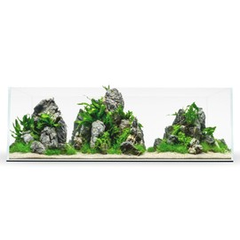 UNS Ultra Clear Rimless Tank - 6.3GAL | 24L - 23.62x7.87x7.87 | 60x20x20 CM, 5mm Glass Thickness, Leveling Mat Included - Low Iron, High Clarity Fish Tank w/ 45° Mitered Edge - [60L]