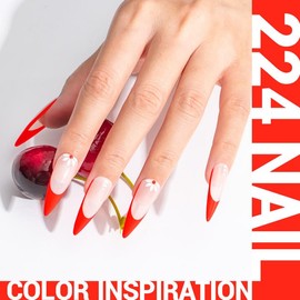 MelodySusie Esmalte De Uñas En Gel Naranja Neón Espeso, 0.5 Fl Oz, Vibrante, Para Uñas, Secado Con Luz Uv Led, Color Naranja Brillante, Regalo Para Mu