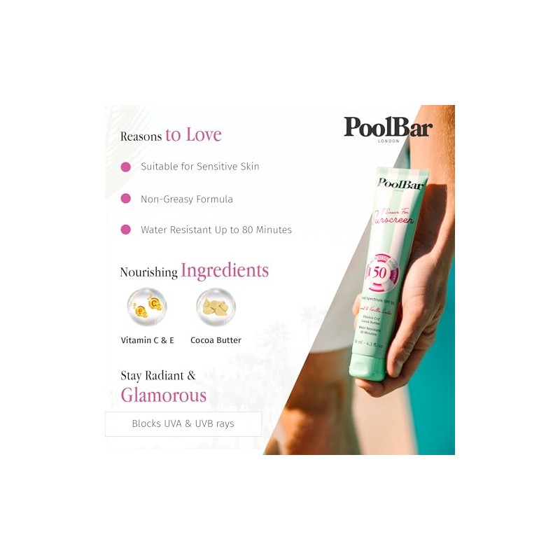 Crema Solar Poolbar FPS 50 Mineral Sunscreen SPF 50, Coconut