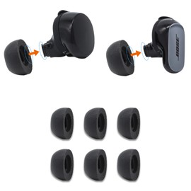 Comply Memory Foam Replacement Earbud Tips for Bose QuietComfort, Ultra, II | Ultimate Comfort, Secure Fit, Superior Noise Isolation | Black (S/M/L) (3 Pairs)
