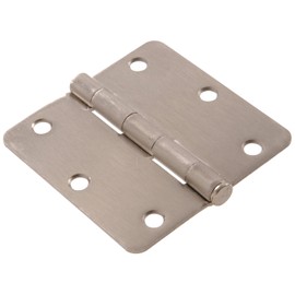 The Hillman Group 852797 3" Residential Door Hinge - 1/4" Round Corner - Removable Pin - Full Mortise - Satin Nickel 1-Pack