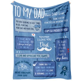 Gifts for Dad - Dad Birthday Gifts Gifts from Daughter, Son, Father Day, Xmas Thanksgiving Gifts for Father, Soft Heartwarming Blanket, 60”x50”