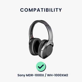 kwmobile 2X Ohrpolster kompatibel mit Sony MDR-1000X / WH-1000XM2 Polster - Kopfhörer Polster aus Kunstleder für Over Ear Headphones
