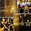 Garlocht Star Curtain Lights, 138LED Fairy Lights with 8 Modes